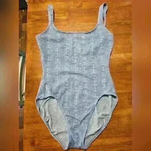 Vintage Bill Blass swimsuit 80s 90s Size 10 blue with anchors